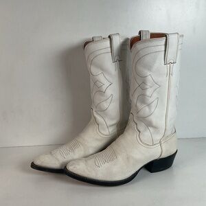 Vintage Justin White Label Cowboy Boots | USA Made | Men’s 9.5 D